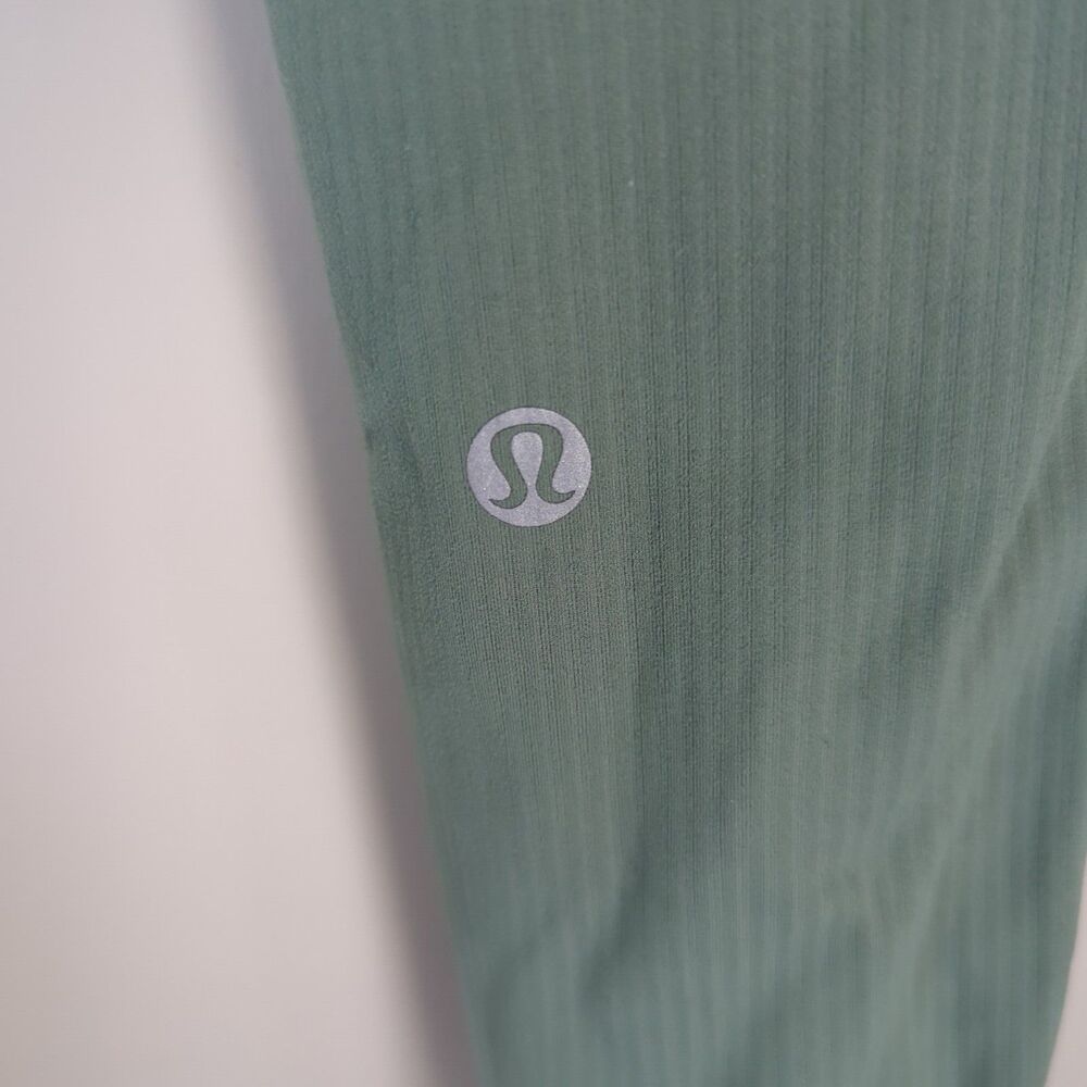Lululemon Wunder Under Sage Green Ribbed Size 0 Leggings Workout Fitness - Picture 6 of 6